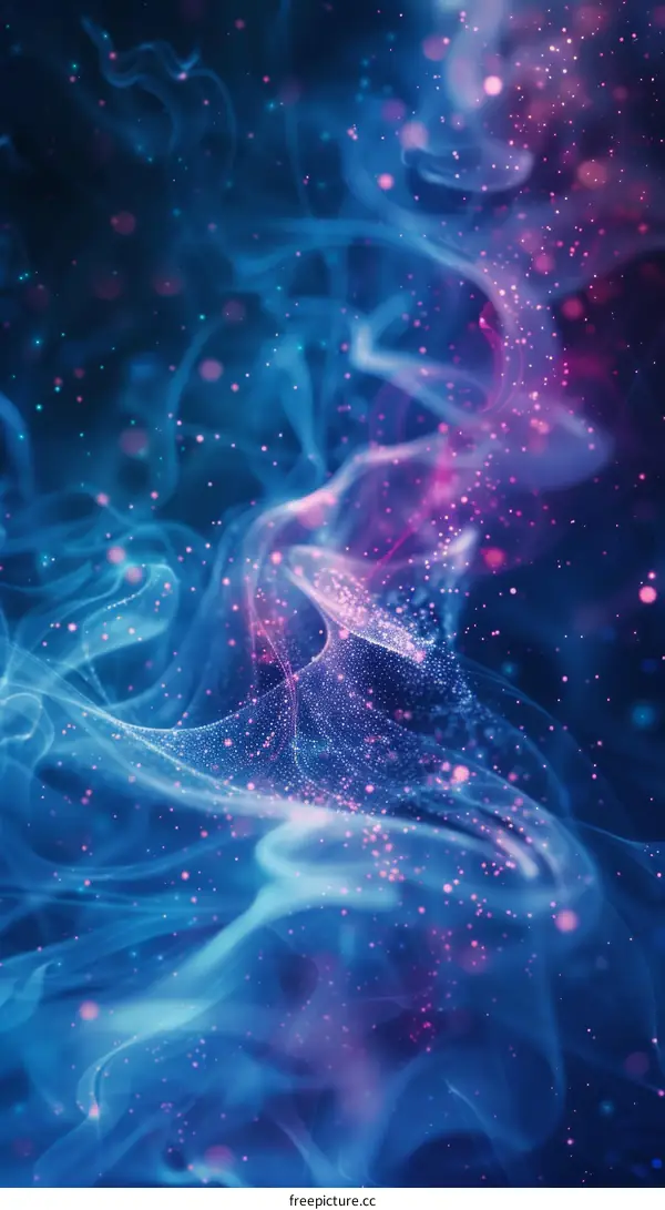 Blue and purple smoke with glitter