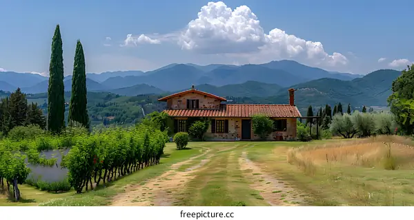 Stone House in the Italian Countryside with Mountain Views