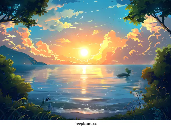 Beach Sunset Scenery