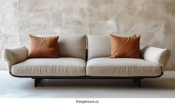 Modern Minimalist Sofa with Neutral Tones