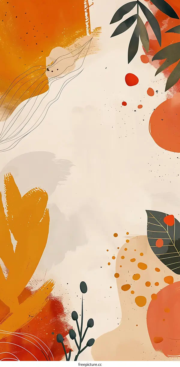 Abstract Autumn Background with Orange and Red Colors