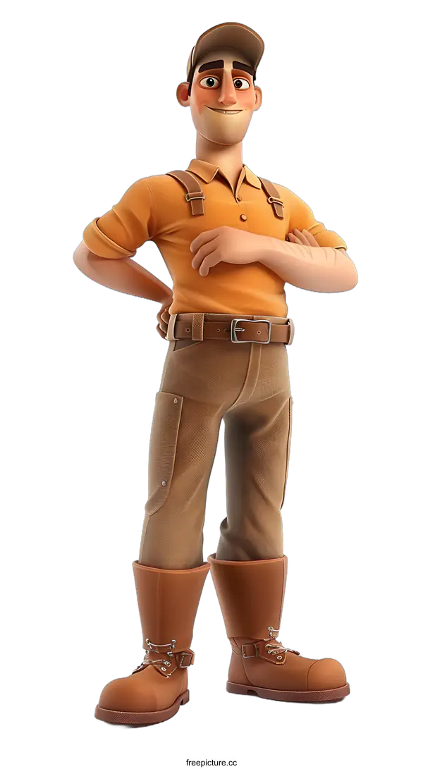 [Transparent Background PNG]Confident Delivery Man