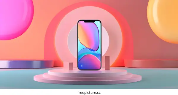 Colorful Abstract Background with a Phone