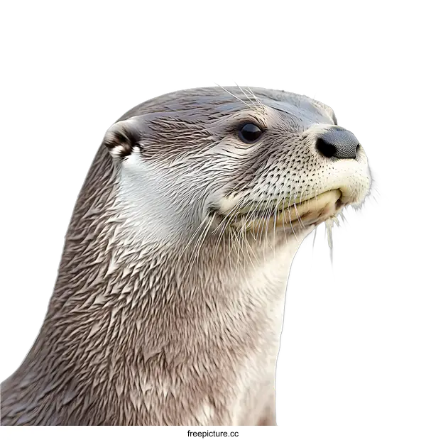 [Transparent Background PNG]Close Up Portrait of a Wet Otter