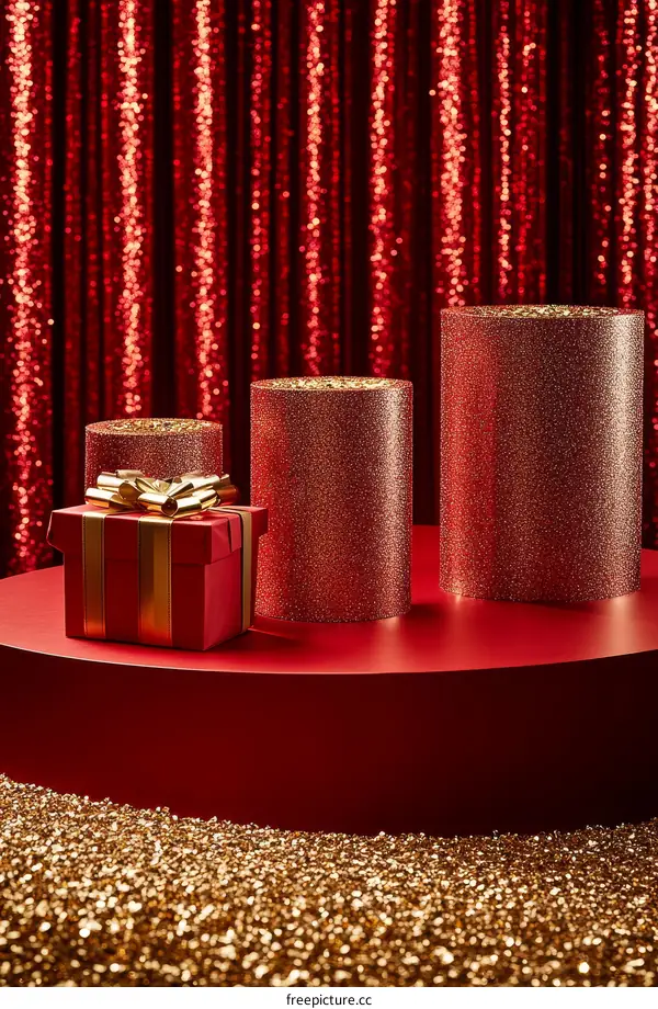 Red and Gold Christmas Gift Display