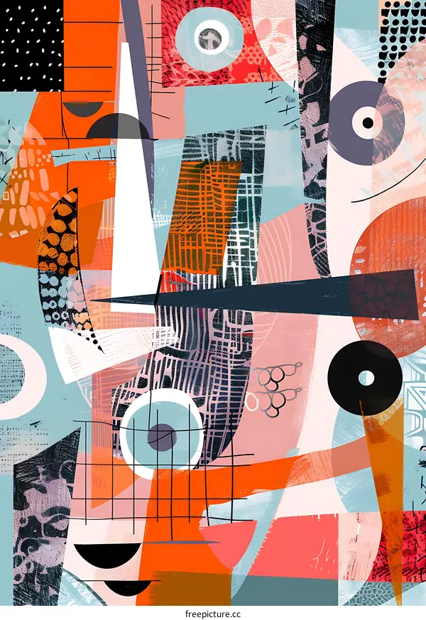 Abstract Colorful Geometric Shapes Collage