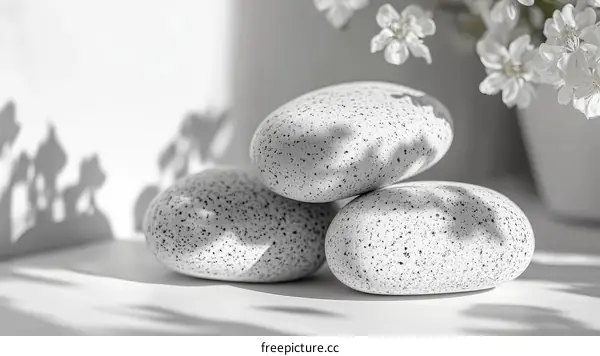 Stacked Grey Stones Spa Decor