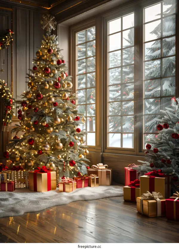 Christmas tree and presents