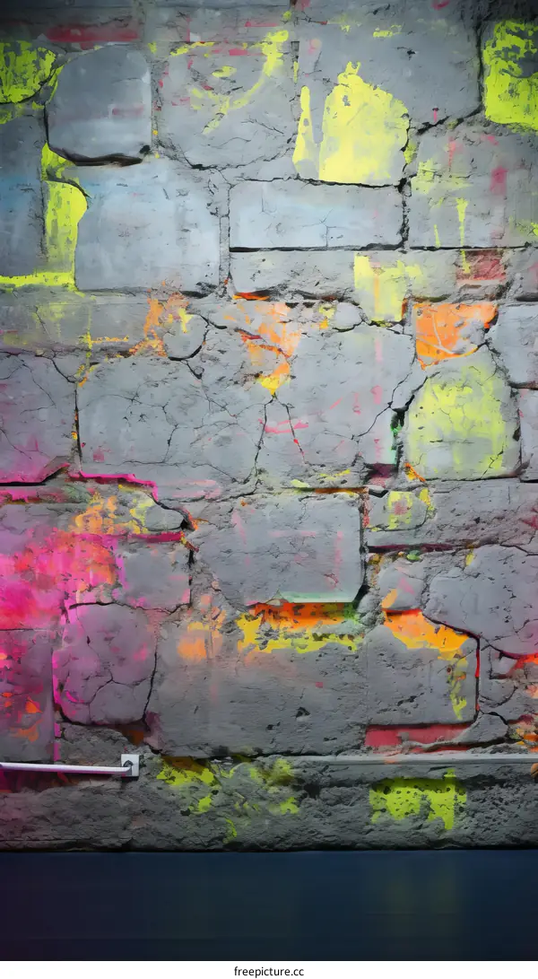 Colorful graffiti on a brick wall