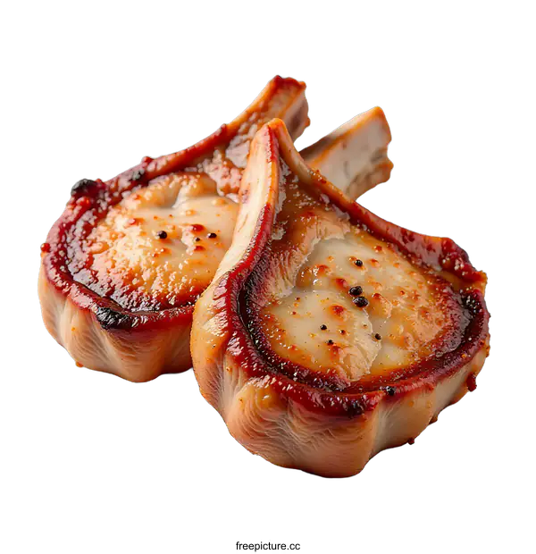 [Transparent Background PNG]Grilled Lamb Chops Isolated on transparent background