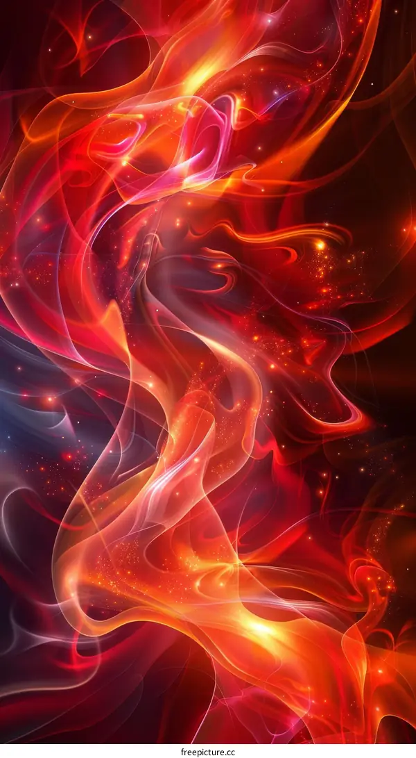 Abstract Artistic Fire Flow Illustration