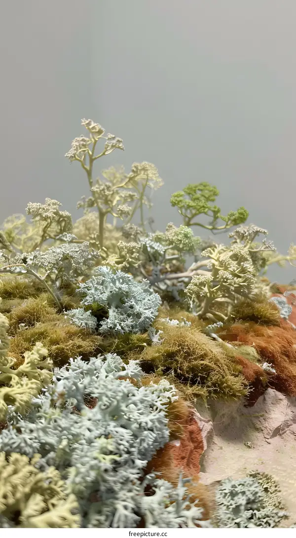 Close Up of Lichen and Moss in a Forest