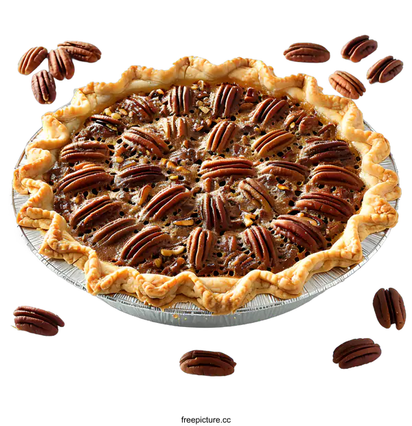 [Transparent Background PNG]Delicious homemade pecan pie