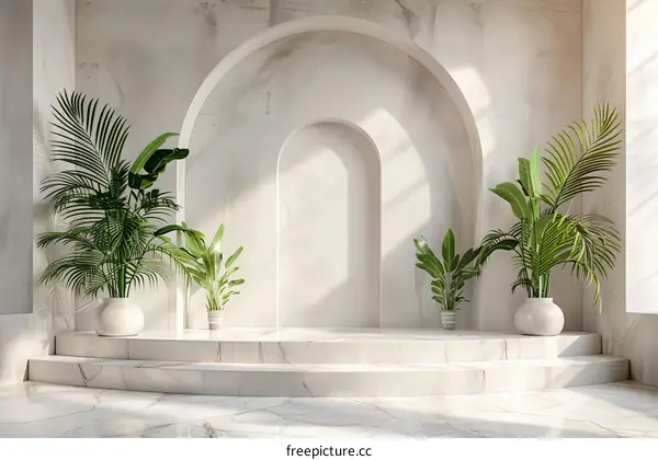 Modern Minimalist Interior Design with Plants