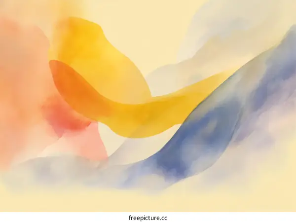 Abstract Watercolor Flowing Colors