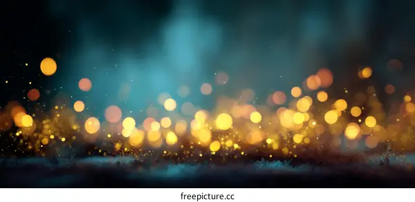 Abstract Bokeh Background with Golden Lights