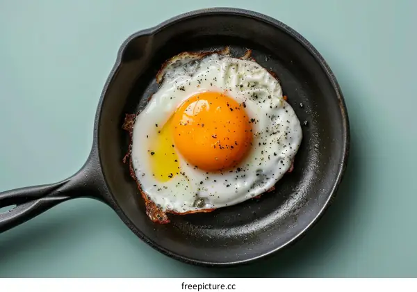 Fried egg in a frying pan