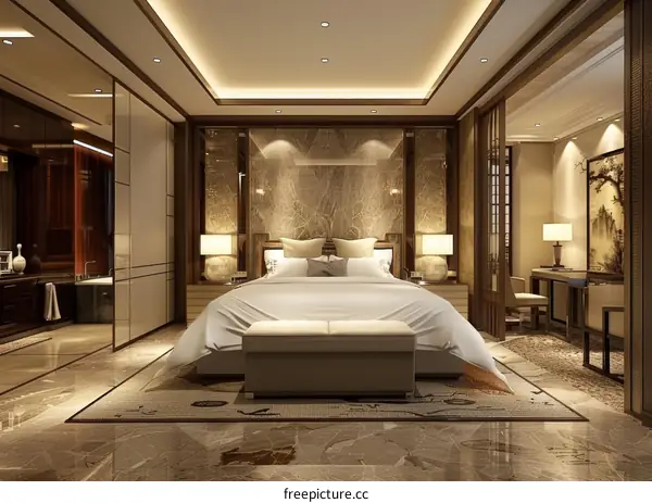 3d rendering of a master bedroom