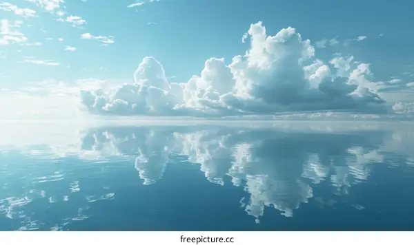 Peaceful Sky Reflection on Calm Water