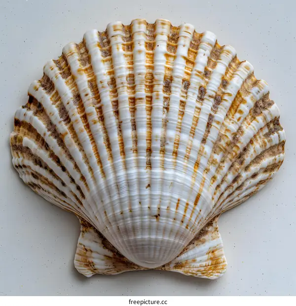 A beautiful seashell with intricate patterns and colors