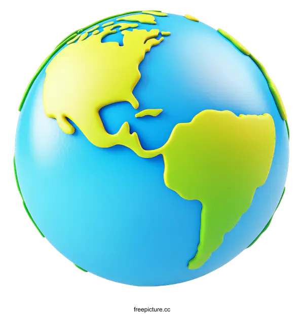 [Transparent Background PNG]Cartoonish Earth Globe Illustration