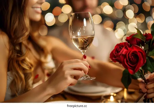 Young couple on a romantic date in a restaurant