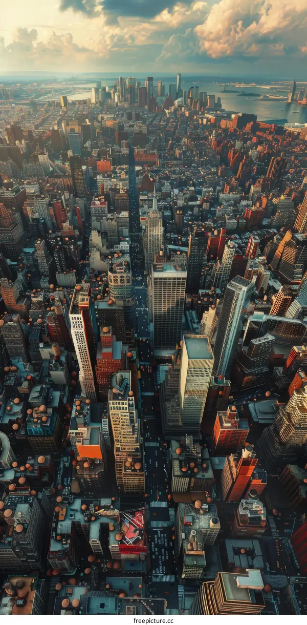 Aerial View of New York City Skyline