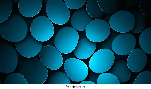 Abstract Geometric Pattern of Deep Teal Circles