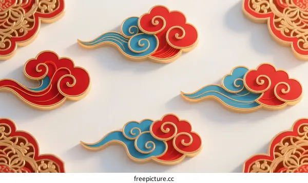 Traditional Chinese Cloud Patterns Ornaments for Festival Decorations