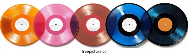 Colorful Vinyl Records Collection