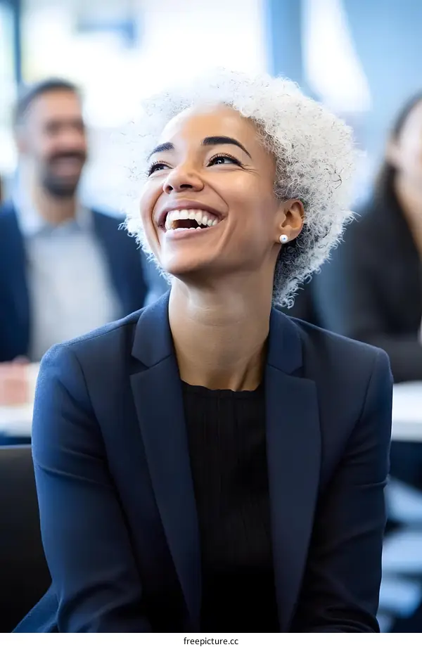 Smiling African American Business Woman in a Meeting