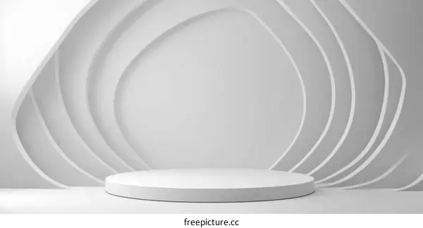 Abstract White Geometric Product Display