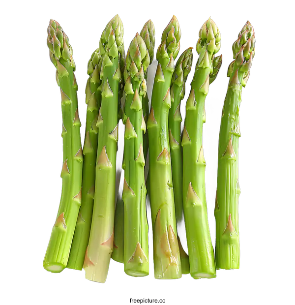 [Transparent Background PNG]Fresh green asparagus on a white background