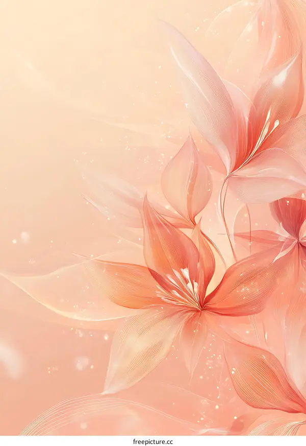Abstract Flower Illustration With Peach Background