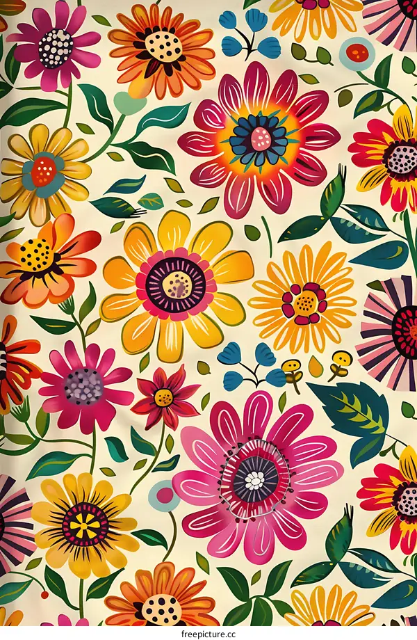 Colorful Floral Pattern Background