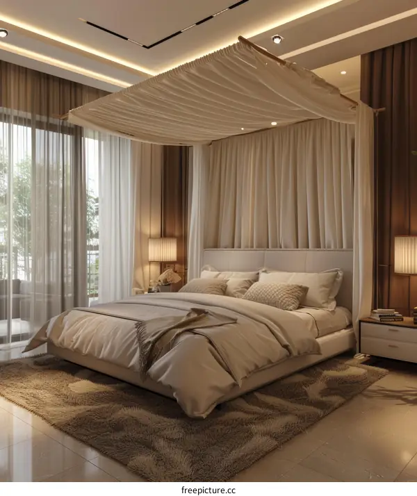 Luxury Bedroom Interior Design with Canopy Bed