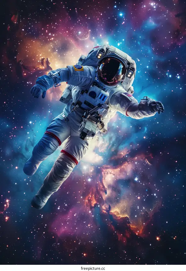 Astronaut Floating in the Expanse of Space