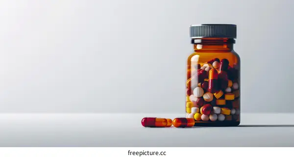 Prescription Medications - Drugs and Capsules in a Bottle