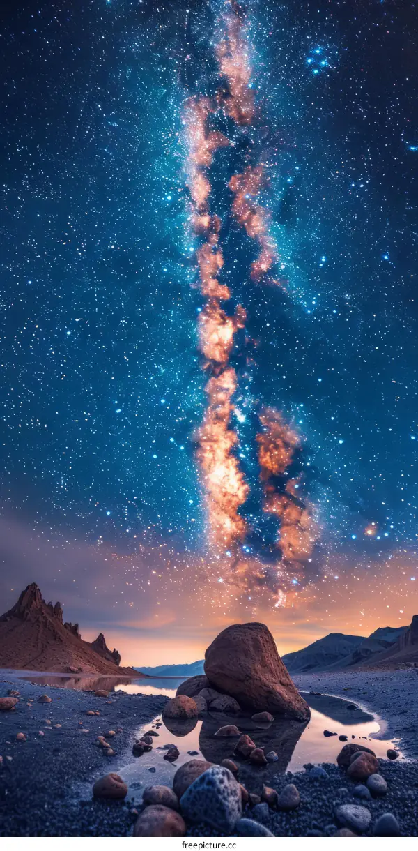 Milky Way Arching Over Desert Rock