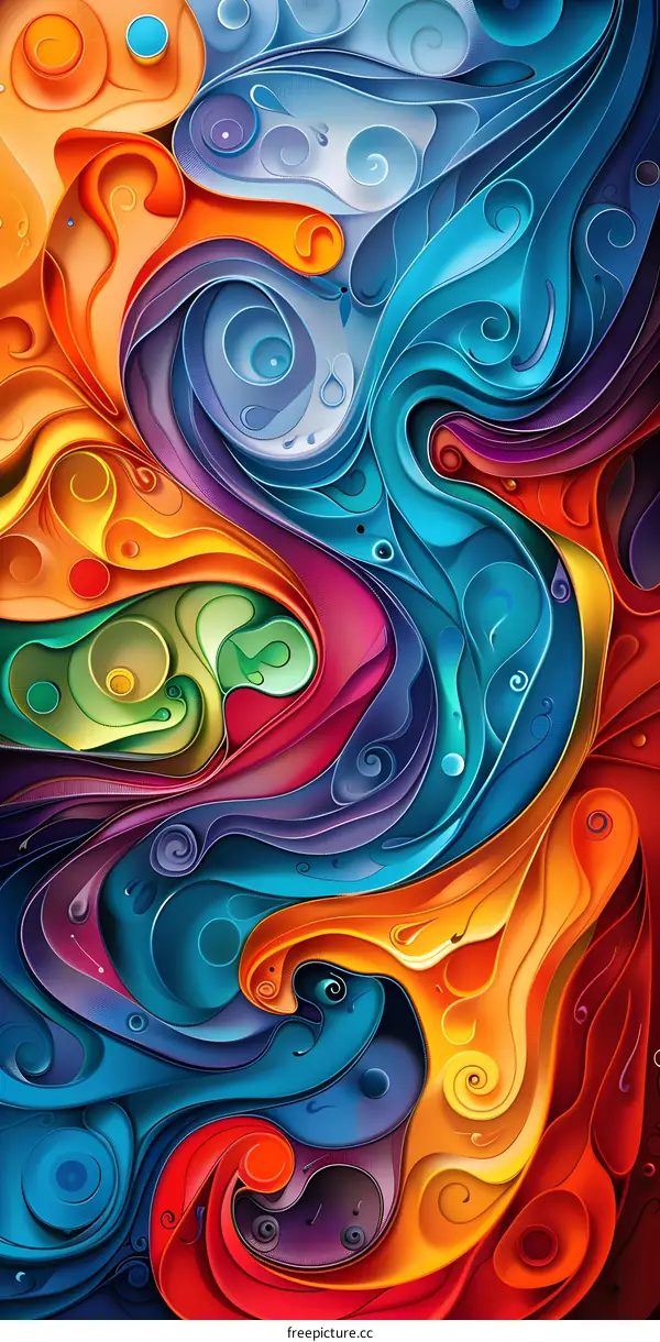 Colorful liquid flowing