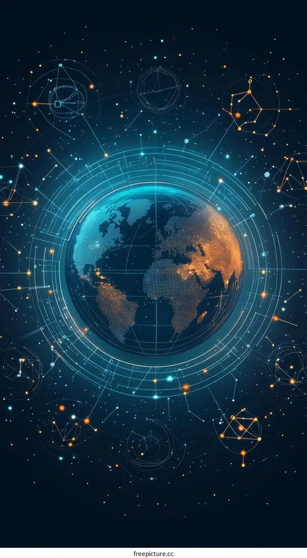 Global Network Digital Earth Illustration