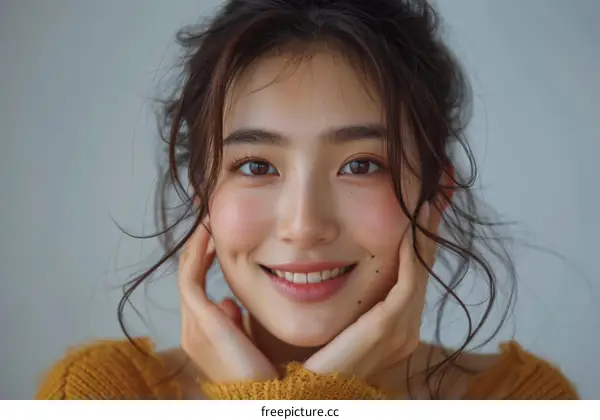 Portrait of a young Asian woman smiling