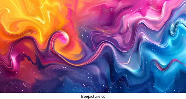 Colorful abstract swirling liquid marble texture background