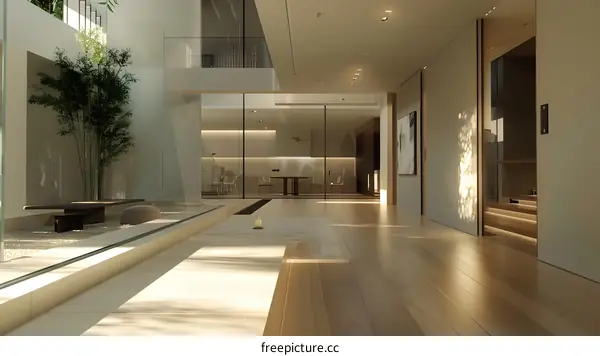 Modern Minimalist Interior Design With Zen Garden