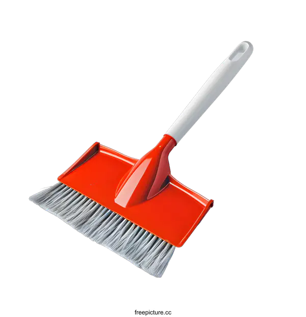 [Transparent Background PNG]Red and White Dustpan with Handle