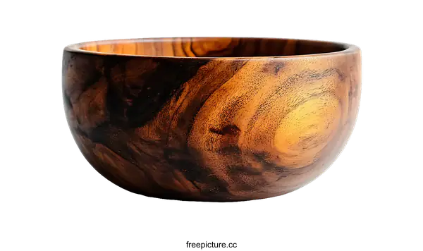 [Transparent Background PNG]Wooden Bowl for Food and Kitchenware