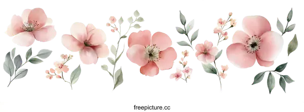 [Transparent Background PNG]Watercolor Floral Illustration Design