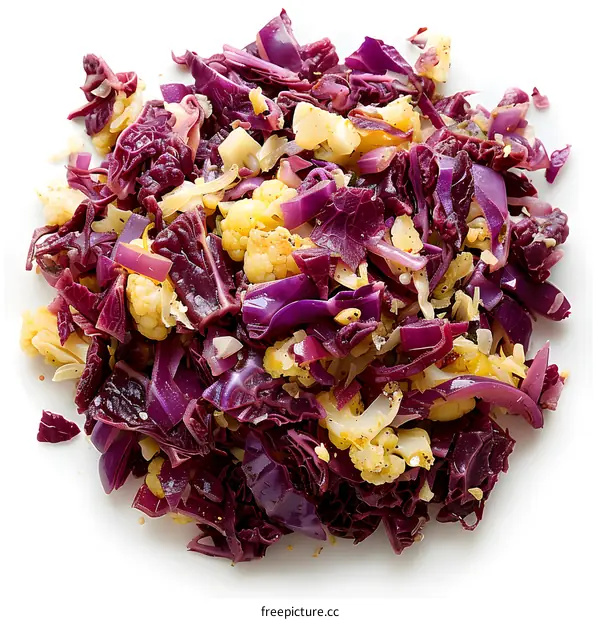 Purple cabbage and cauliflower slaw