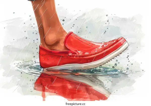 Red Shoes Treading Water