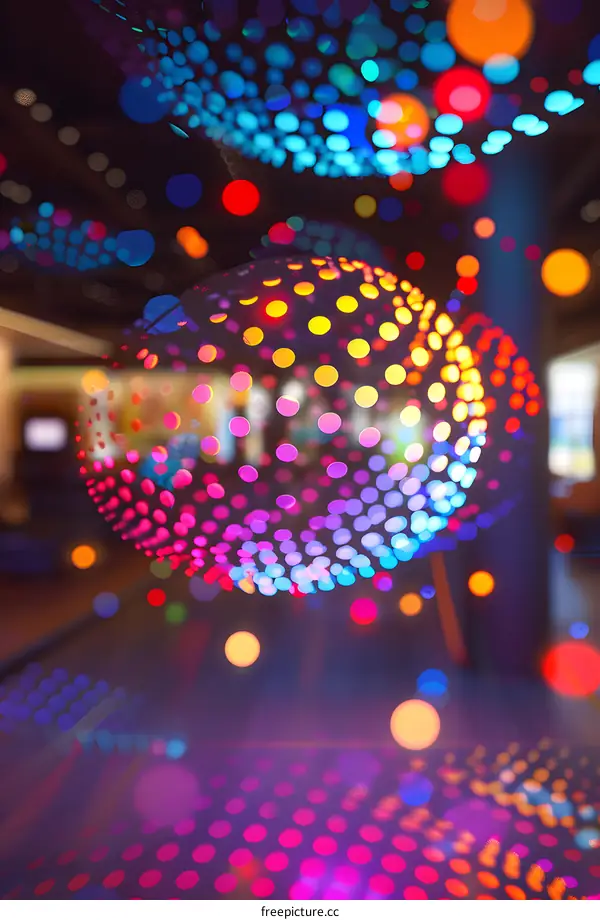Abstract Colorful Disco Ball Lights